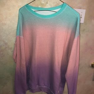 ombré crew neck sweatshirt